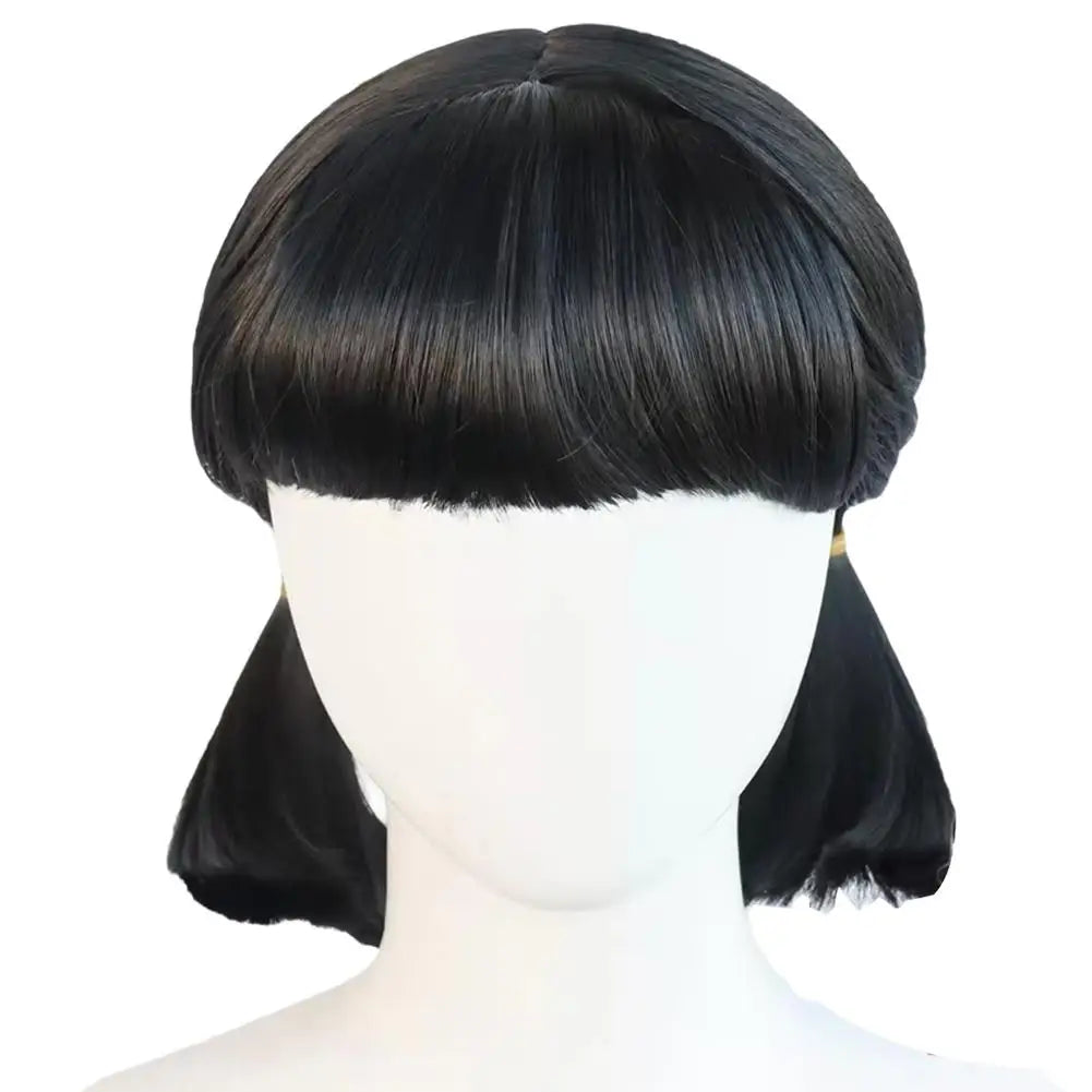 For Squid Game 2 Younghee Wig, Dual Ponytails Cosplay Wig with Straight Bangs for Kids, Synthetic Hair for Halloween Costume