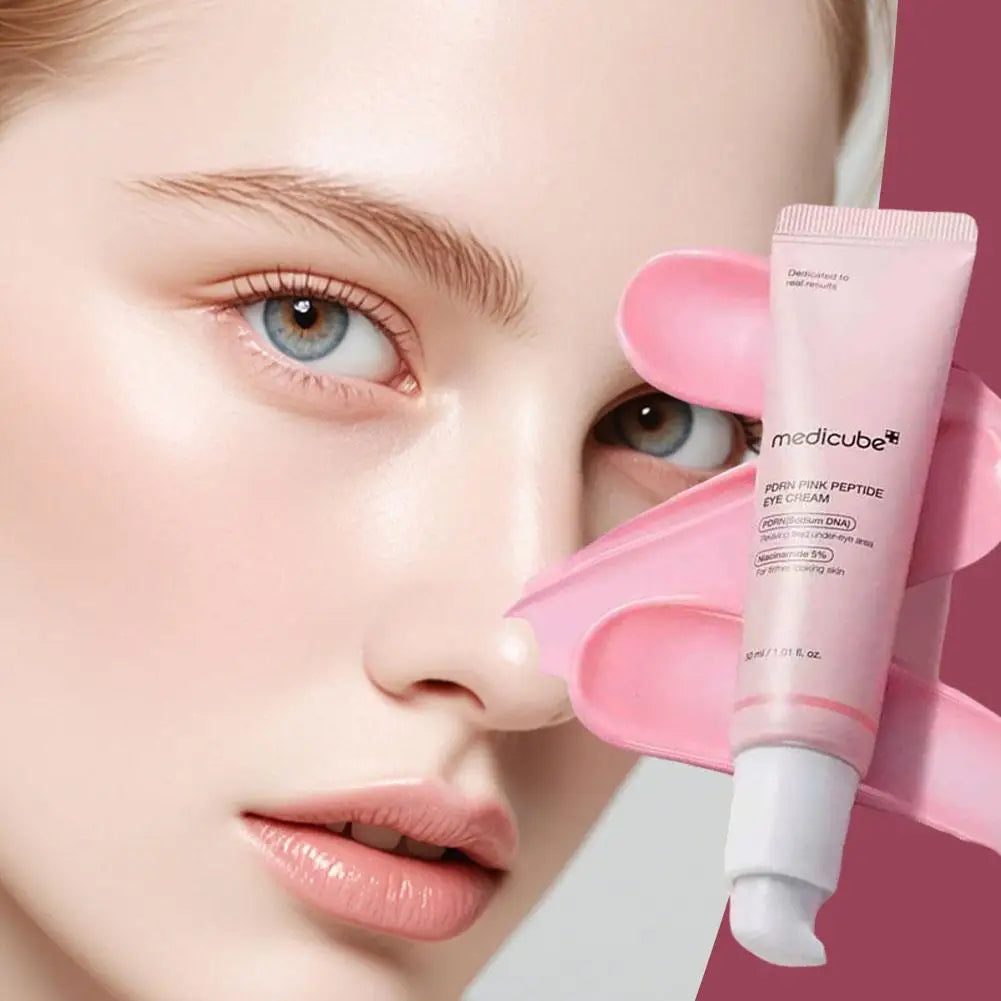 Pink Peptide Eye Cream Eye Roller Massage Retinol Hyaluronic Acid Skin Care Eye Bags Cream Moisturizing Dark Circles Korea