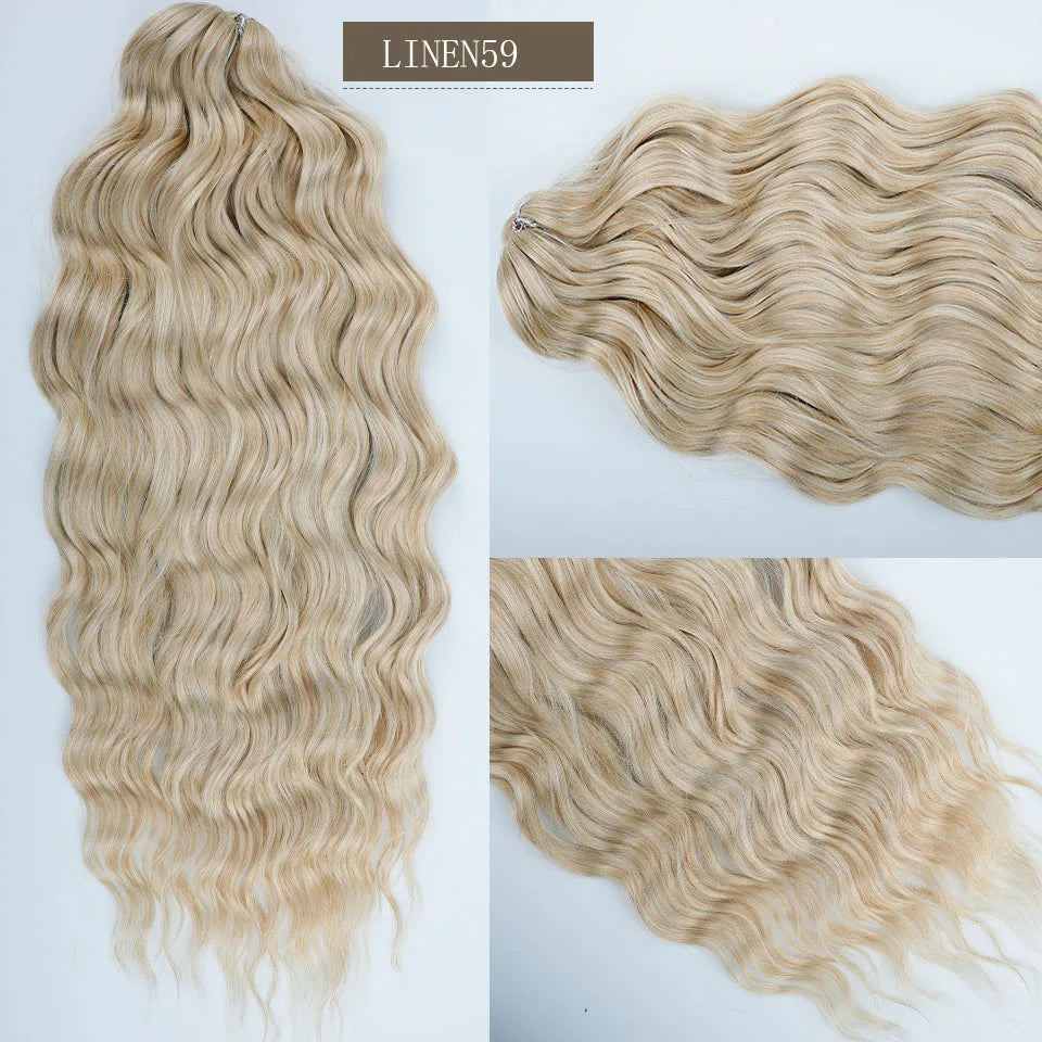 24 inches Body Deep Wave Crochet Braiding Pink Ombre Brown Hair Extensions Water Colored Braids Hair Blond Curly Hair Bundles