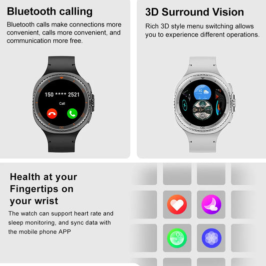 2025 New Watch8 Ultra Smart Watch Classic NFC Health Monitoring GPS Bluetooth Call 3ATM Waterproof HD Smartwatch For IOS Android