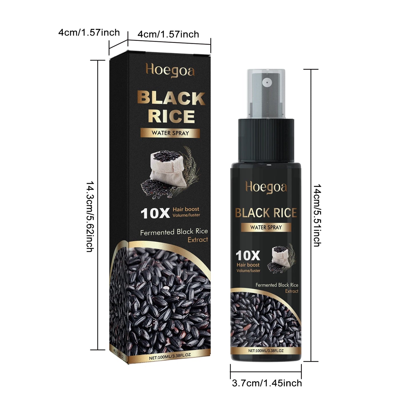 Black Rice Water Hair Care Spray Deep Moisturise Strengthens Hair Roots Ginger Scalp Care Repair Essence Fluid Hair Care