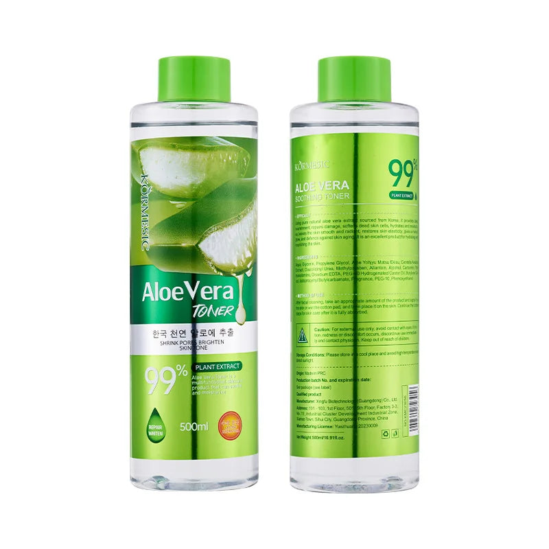 KORMESIC 4pcs Aloe Vera Series Women's Care Kit Natural Organic Aloe Vera Gel Series Facial Care Cleansing Moisturizing Skincare