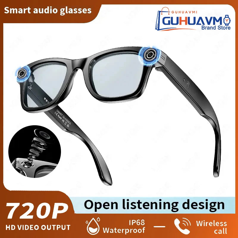 Outdoor 800W Pixel Photography Smart Glasses Men AI Translation Video Recording Voice Assistant Waterproof Fashion Glasses Women