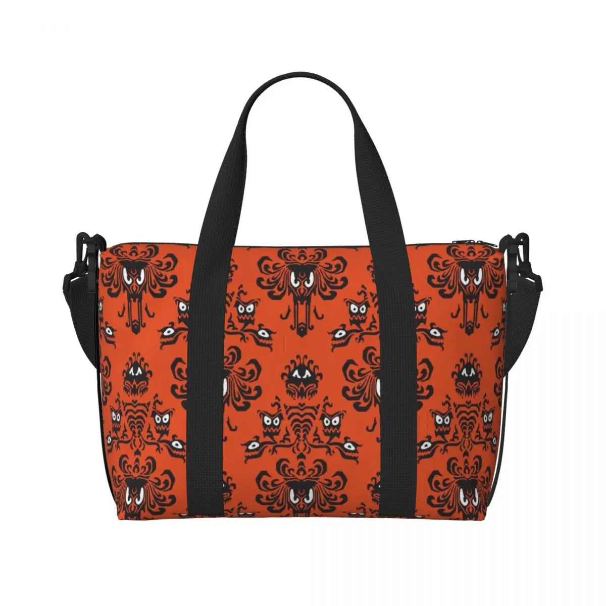 Custom Haunted Mansion Logo Groceries Shopping Tote Bags Women Large Capacity Halloween Grimace Ghosts Gym Beach Travel Bags