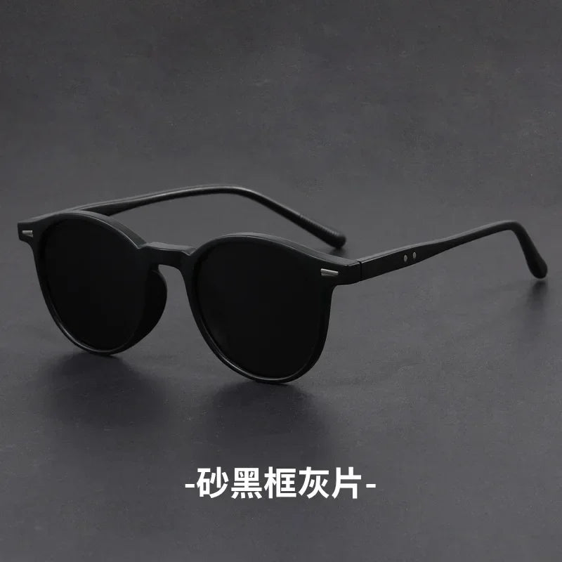 Korean Ultra Light Polarized Sunglasses Round Frame UV400 Sun Glasses Retro Trendy Fashion Driving Shades Men Women Versatile