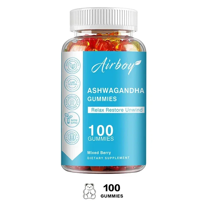 Ashwagandha Gummies - Balance Cortisol Levels, Improve Sleep Quality, Relieve Stress, Relax, Enhance Memory and Concentration