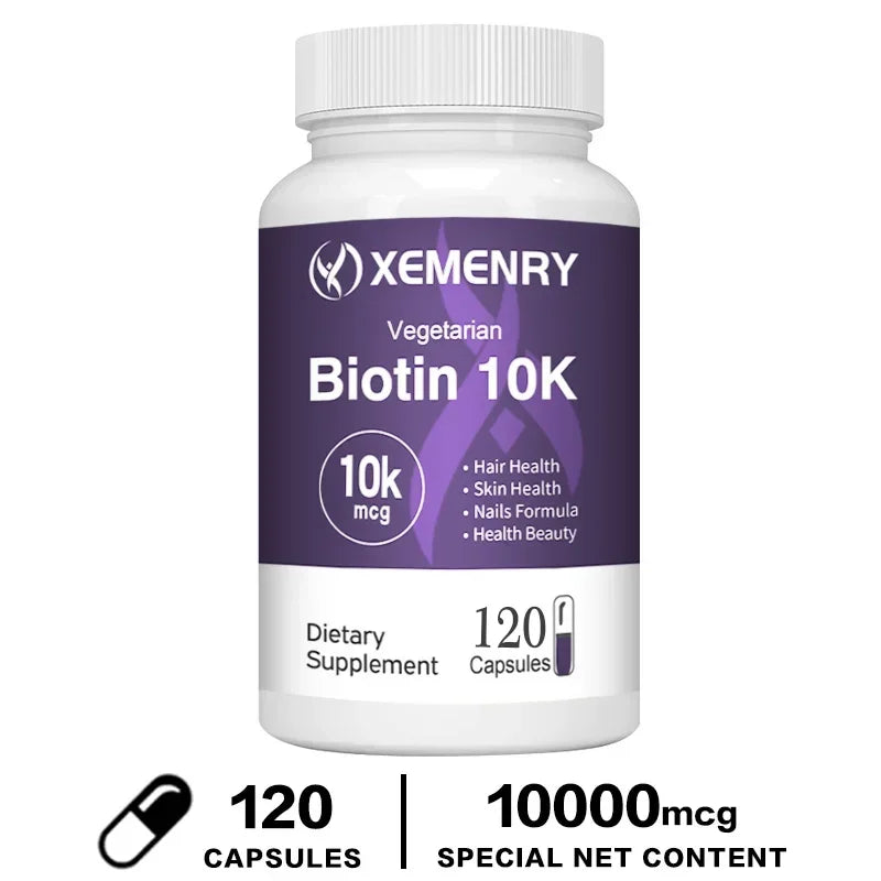 Biotin 10,000mcg - with Coconut Oil Vitamin, for Hair Growth, Care Hair, Skin and Nails
