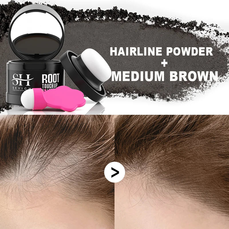 Sevich Hairline Powder 4G Hair Black Hairline Shadow Powder Instantly Black Color Root Cover Up Shadow Makeup Hair Concealer