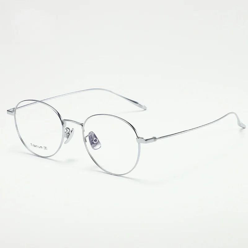 MOMOJA Round Retro Glasses Fashion Ultra Light Pure Titanium Spectacle Frame New Men's and Women's Prescription Glasses TI0032