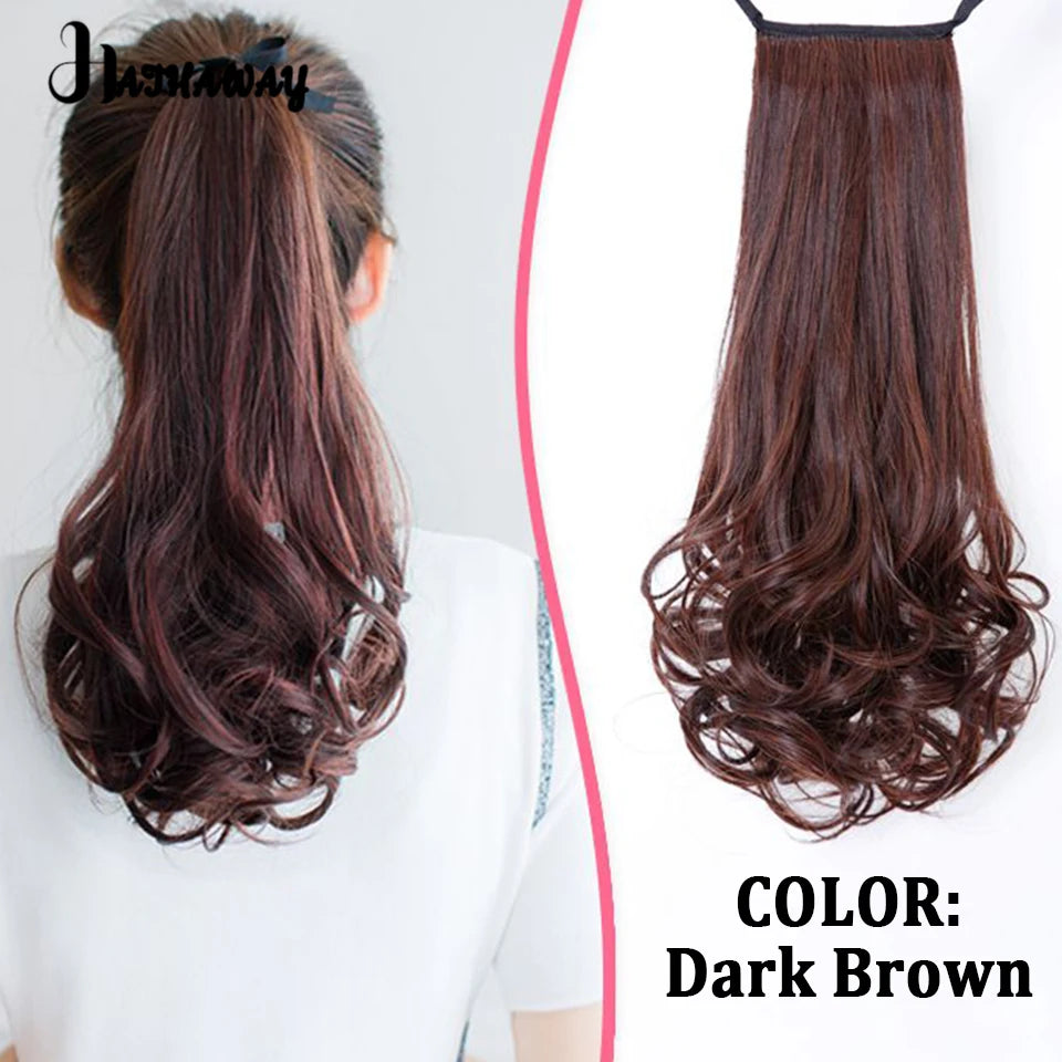 14 Inch Wavy Long Curly Hair Strap-type Pear Flower Curly Wig Ponytail Female Synthetic Fluffy Natural Shopping Commuting Wear