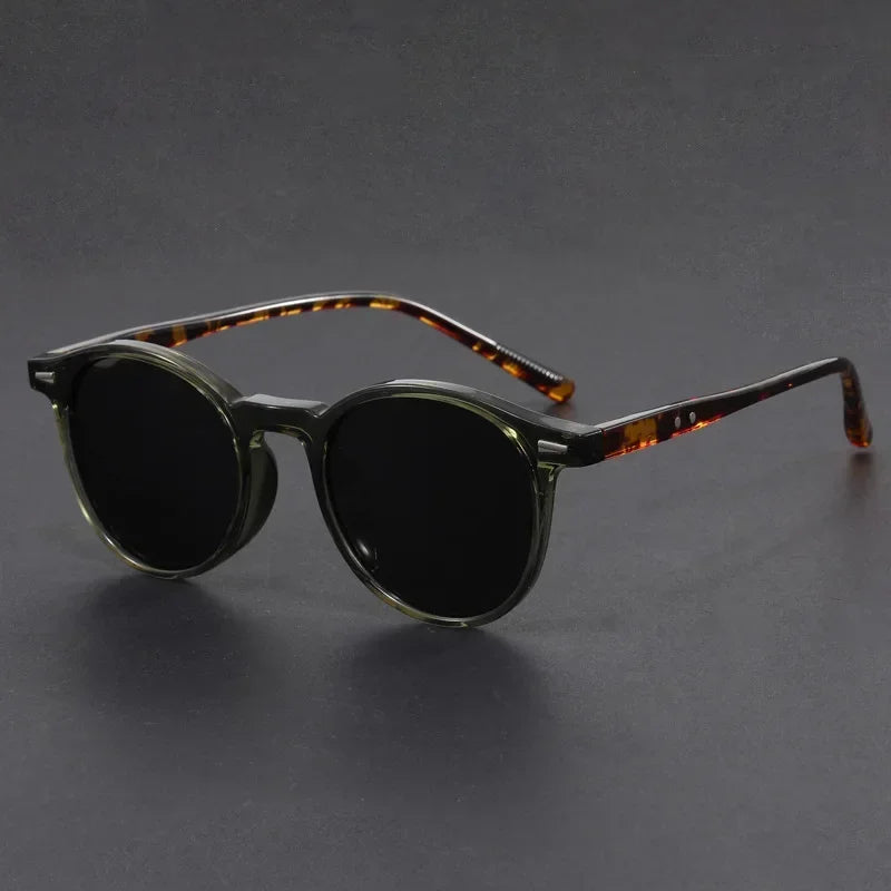 Korean Ultra Light Polarized Sunglasses Round Frame UV400 Sun Glasses Retro Trendy Fashion Driving Shades Men Women Versatile