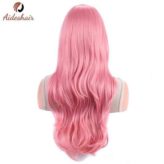 Aideshair synthetic wig Fashion Wigs 28" 70cm Long Wavy Curly Hair Heat Resistant Wig Cosplay Wig For Women With Free Wig Cap