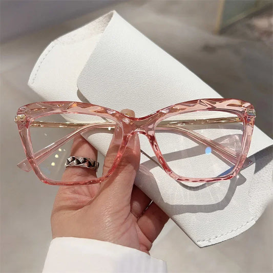 Cat Eye Glasses Frame Retro Anti Blue Women Clear Eyeglasses Women Men Alloy Resting Lense Optical Spectacle Eyeglass