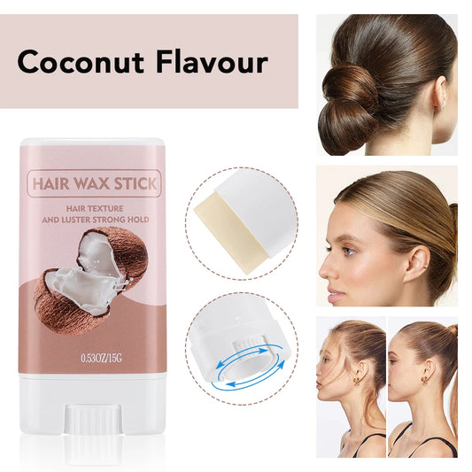 Hair Wax Stick 15g Non-Greasy Style Aloe Vera Sakura Flavored Anti-frizz Artifact Hair Long-lasting Style for Wig Edge Control