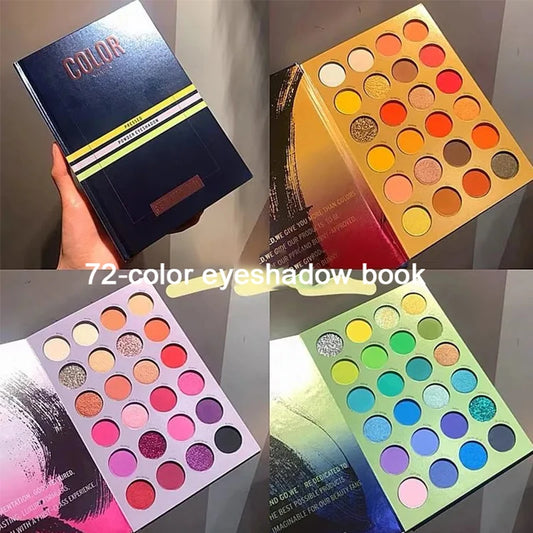 72-color book eyeshadow palette, three-layer 3D eyeshadow, pearlescent matte glitter palette All-in-OneComplete Makeup Kit