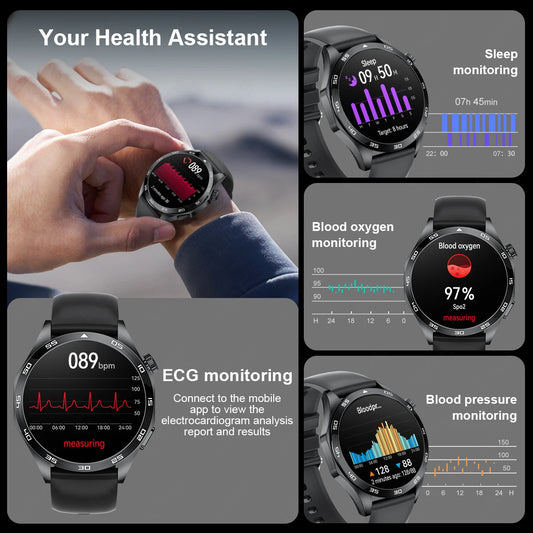 LIGE 2025 ECG AI Healthy Diagnose Smart Watch Men Women Heart Rate Blood Pressure Health Tracker Smartwatches For Xiaomi HUAWEI