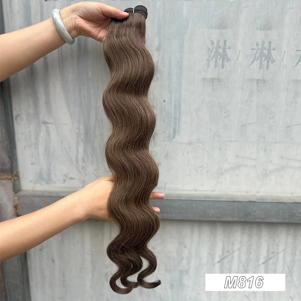 30Inches Ombre Chocolate Brown 6# Blond 613 Body Wave Bundles Soft Nature Synthetic Bio Human-Like Hair Extension Heat Resistant
