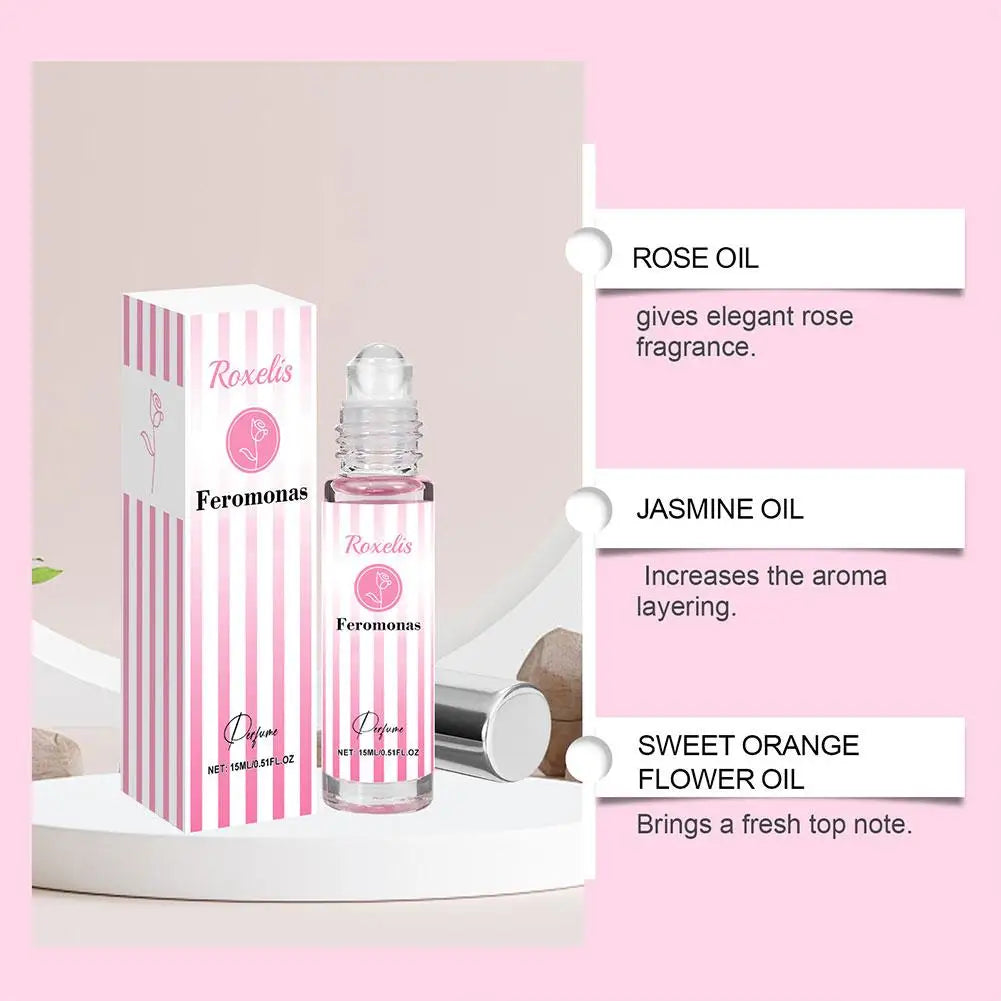 Pheromone Perfume Essential Oils For Women - 15ml Travel Size Roll-On Oil, Long-Lasting, Attracts Men, Portable Perfume