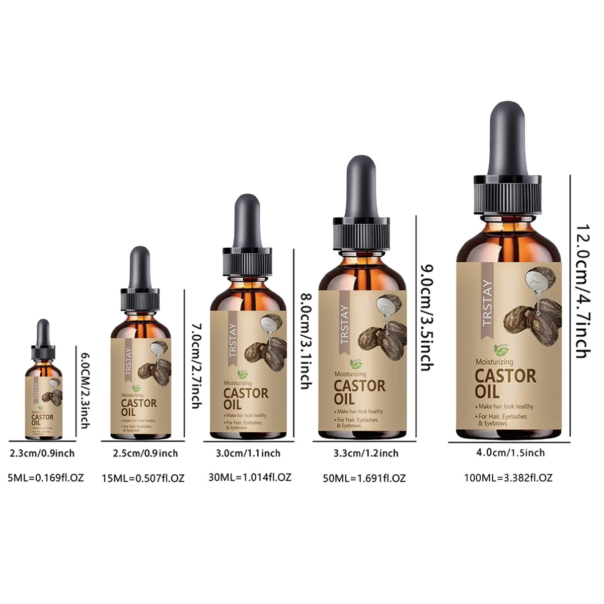 TRSTAY Moisturizing Castor Oil for Hair Eyelids Eyebrows Restores Vitality And Elasticity to Damaged Hair Beauty Health