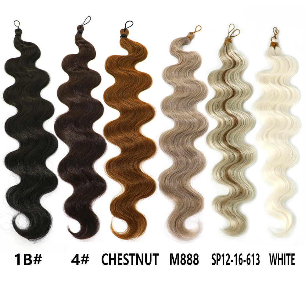 Magicae 28Inches Crochet Braids Body Wave Brown Blond 613 White Hair Bundles Ombre Brown Braiding Hair Extensions For Women