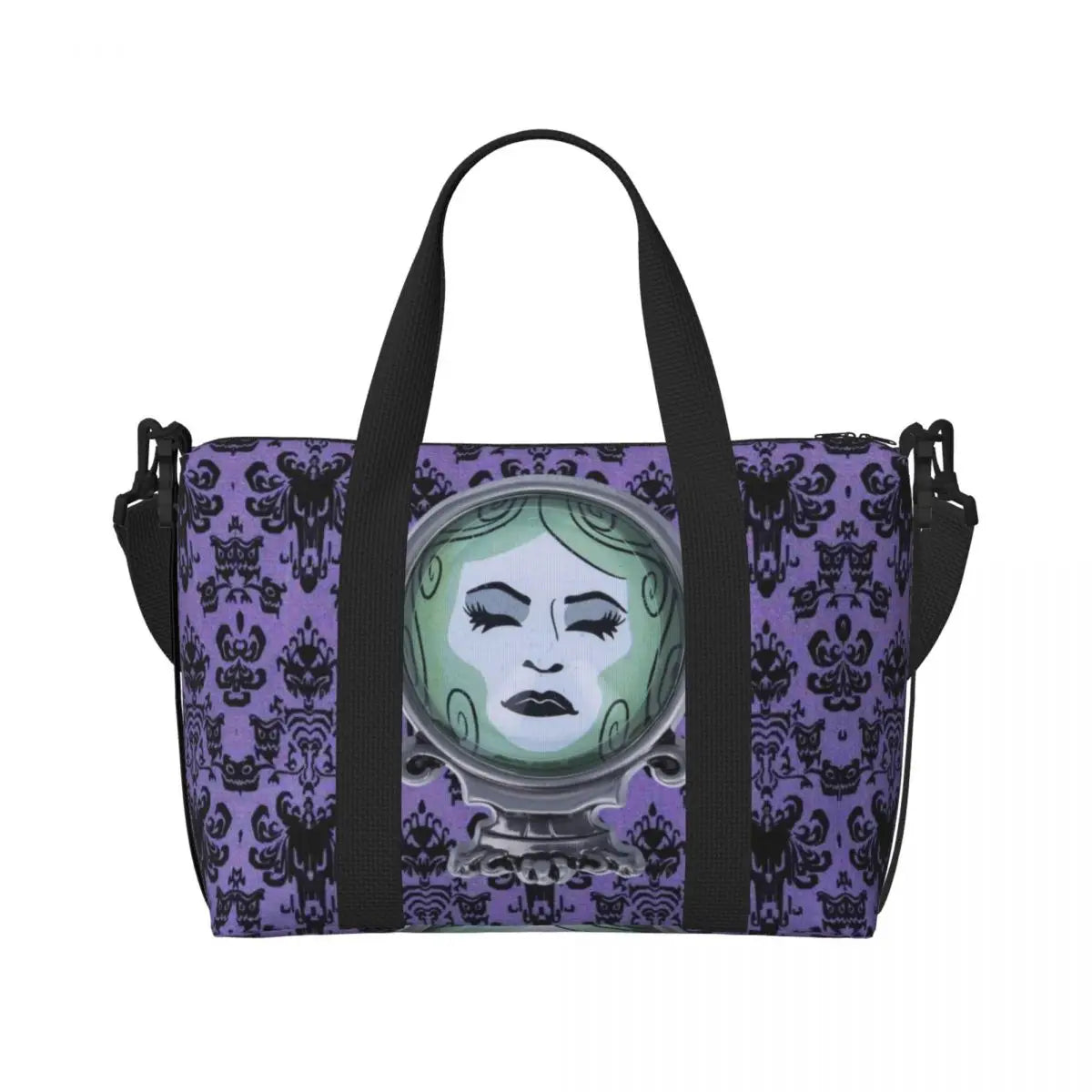Custom Haunted Mansion Logo Groceries Shopping Tote Bags Women Large Capacity Halloween Grimace Ghosts Gym Beach Travel Bags