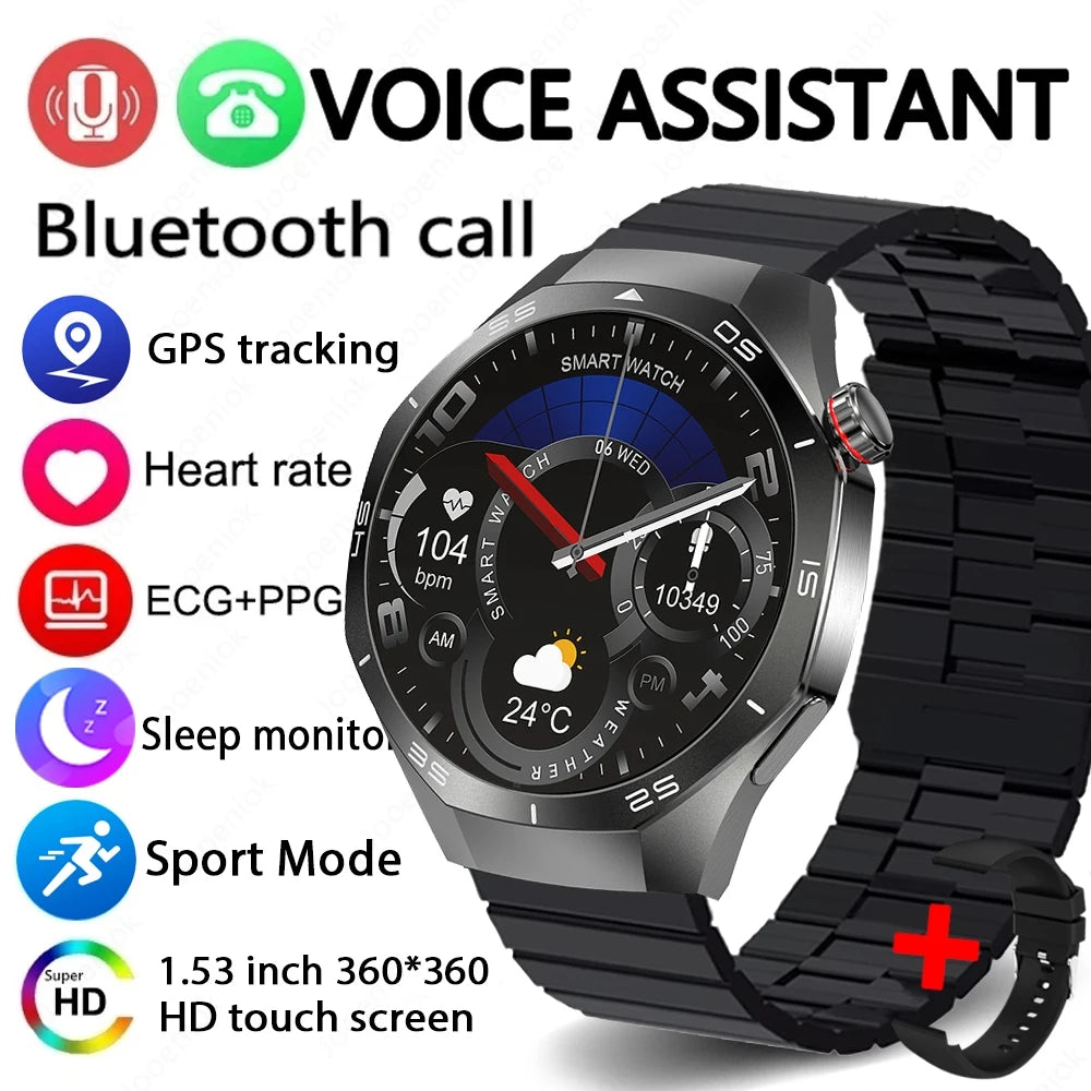 2025 NEW Watch GT5 PRO Smartwatch GPS Motion Trajectory HD Screen Bluetooth Call NFC Men Smart Watch Outdoor Sport Watches Men