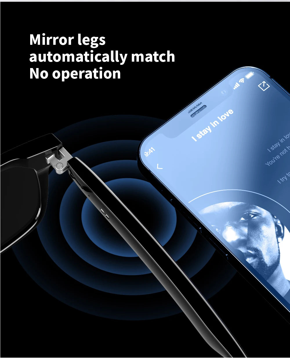 AI Bluetooth Smart Glasses Real-Time Translation Multilingual Listening Music & Call Functionality