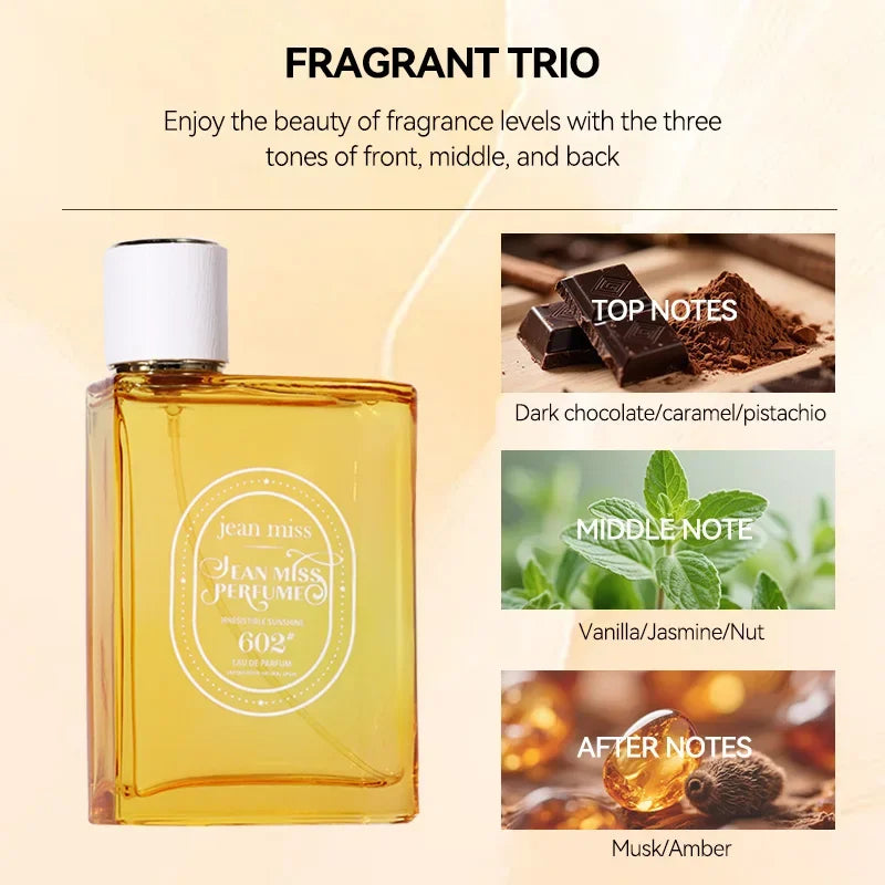 100ml Women's Floral Caramel Vanilla Jasmine Perfume Natural Long-Lasting Fragrance Body Spray High Quality