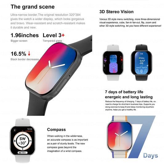 2025 For IOS GPS NFC Watch 10 Smart Watch Men HD AMOLED Memory Music 3D Surround Bluetooth Call Waterproof Smartwatch Woman