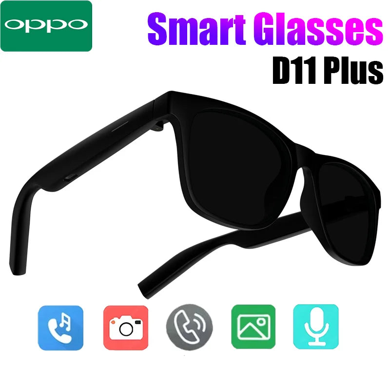 OPPO Bluetooth Smart Glasses AI Translation Object Recognition with Camera for Taking Photos Voice Assistant Calling and Music