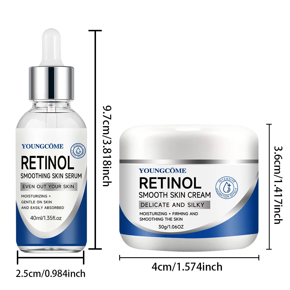Retinol Cream Serum Combo Set Remove Wrinkle Firming Lifting Whitening Brightening Moisturizing Hyalronic Acid Facial Skin Care