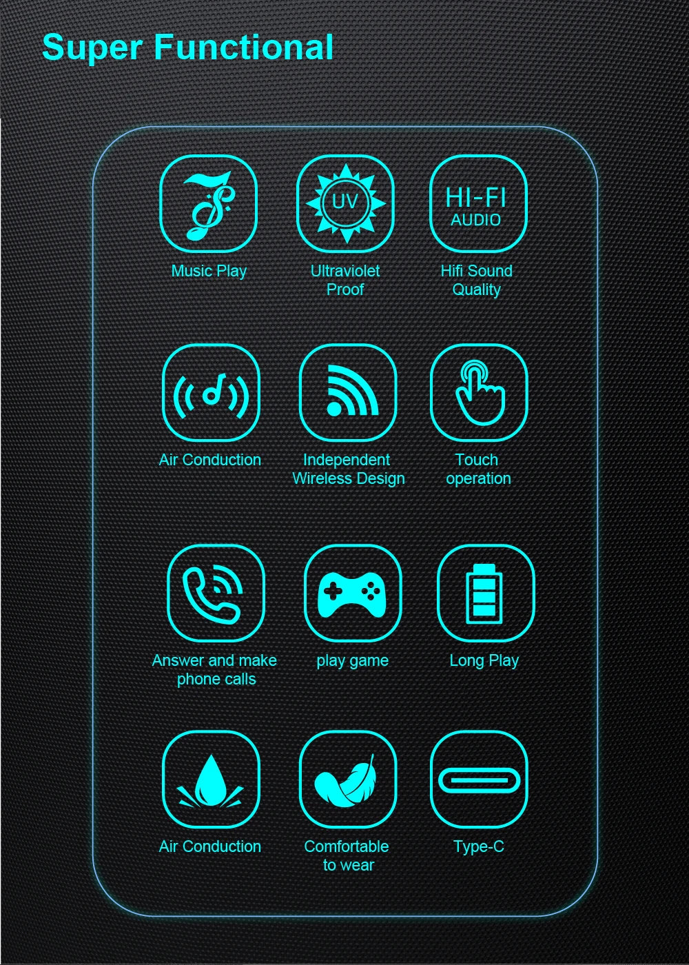 SG-20 Pro TWS 2-in-1 Smart Bluetooth Glasses - Convertible Sunglasses & Clear Lenses, Wireless Audio, Touch Control