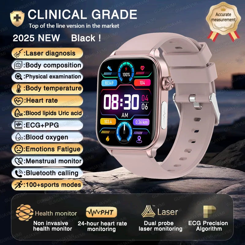 2025New ECG+PPG AI Health Diagnose Smart Watch Men Women Clock Blood Lipid BP Uric Acid Heart rate Tracker For Xiaomi Smartwatch