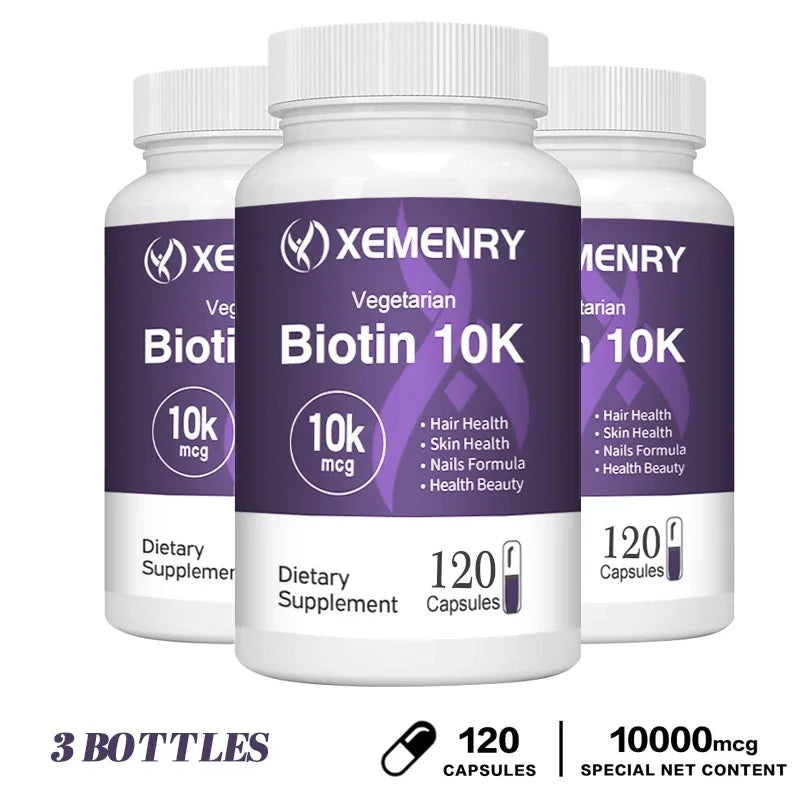 Biotin 10,000mcg - with Coconut Oil Vitamin, for Hair Growth, Care Hair, Skin and Nails