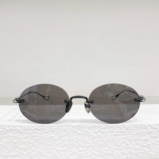 Sunglasses Rimless Men Alloy Black Retro Designer Luxury Brand Model Travel Party UV400 Women Fashion SUN GLASSES High Quality