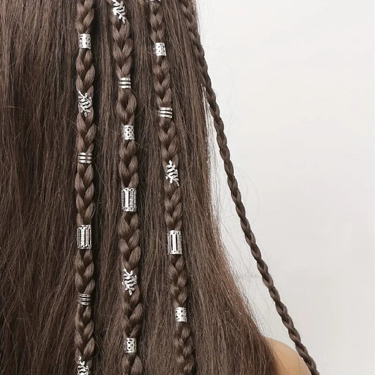 40/80pcs Dreadlock Hair Rings Adjustable Cuffs Clip Hair Braids Dirty Braids Bead Hairpin Hair Accessories Headwear for Women
