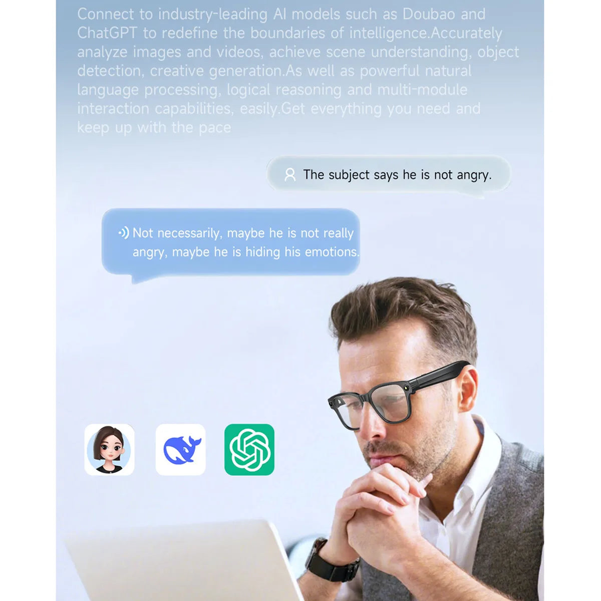 Smart Glasses Bluetooth with Video Camera Color-Change Lenses Prescription Lenses Wifi Transmission Photo 800W Camera AI Glasses