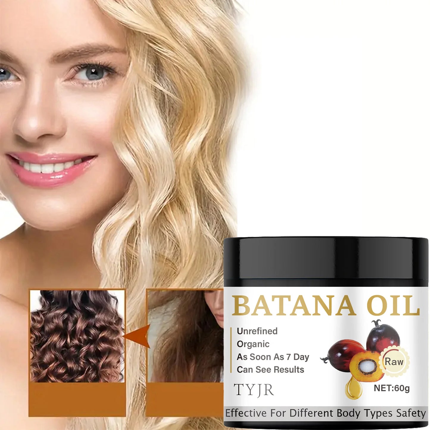 Batana Oil Hair Mask Repair Dry Damage Smooth Soften Frizzy Anti Hair Loss Nourishing Scalp Treatment Shiny Straighten Hair Care