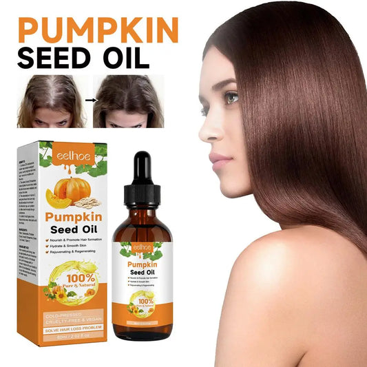 60ml Pumpkin Seed Oil Essential Oil Nourishing Scalp Hair Repaired Prevent Loss Hair Care Damaged Hair Essence T3Y1