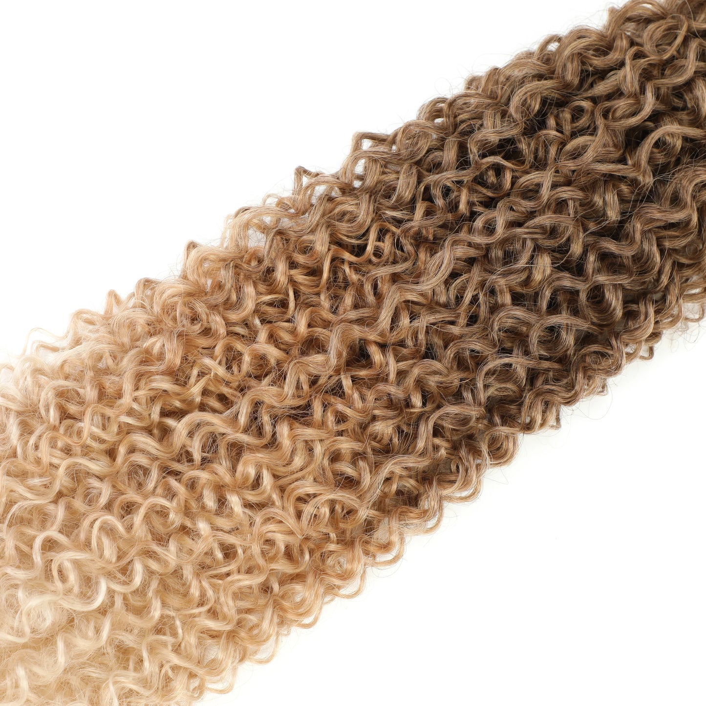 Magicae 30Inches Kinky Curly Hair Synthetic Brown Water Wave Hair Extension High Temperature Ombre Blond 27/613 Hair Bundles