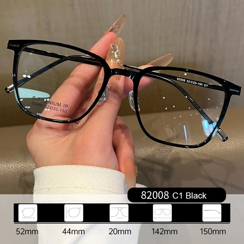 Ultralight TR90 β-Titanium Square Optical Frame for Women Flexible Anti-Slip Plastic Glasses for Daily Wear & Business Casual