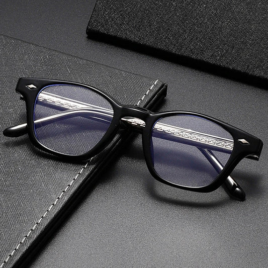 UVLAIK Retro Lightweight Eyewear Frames Men Fashion Square Small Frame Eyeglasses Women Classic Anti Blue Light Glasses Unisex