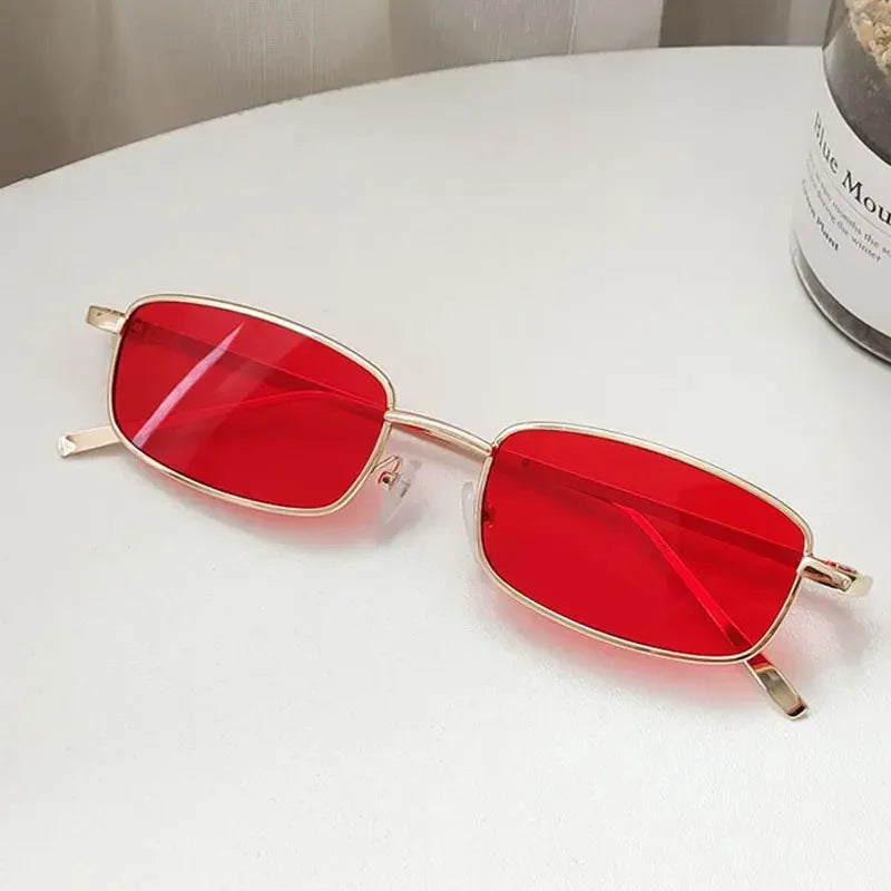New Fashion Small Rectangle Sunglasses Men Women Vintage Square Driving Sun Glasses Luxury Brand Metal Frame Eyewear 선글라스