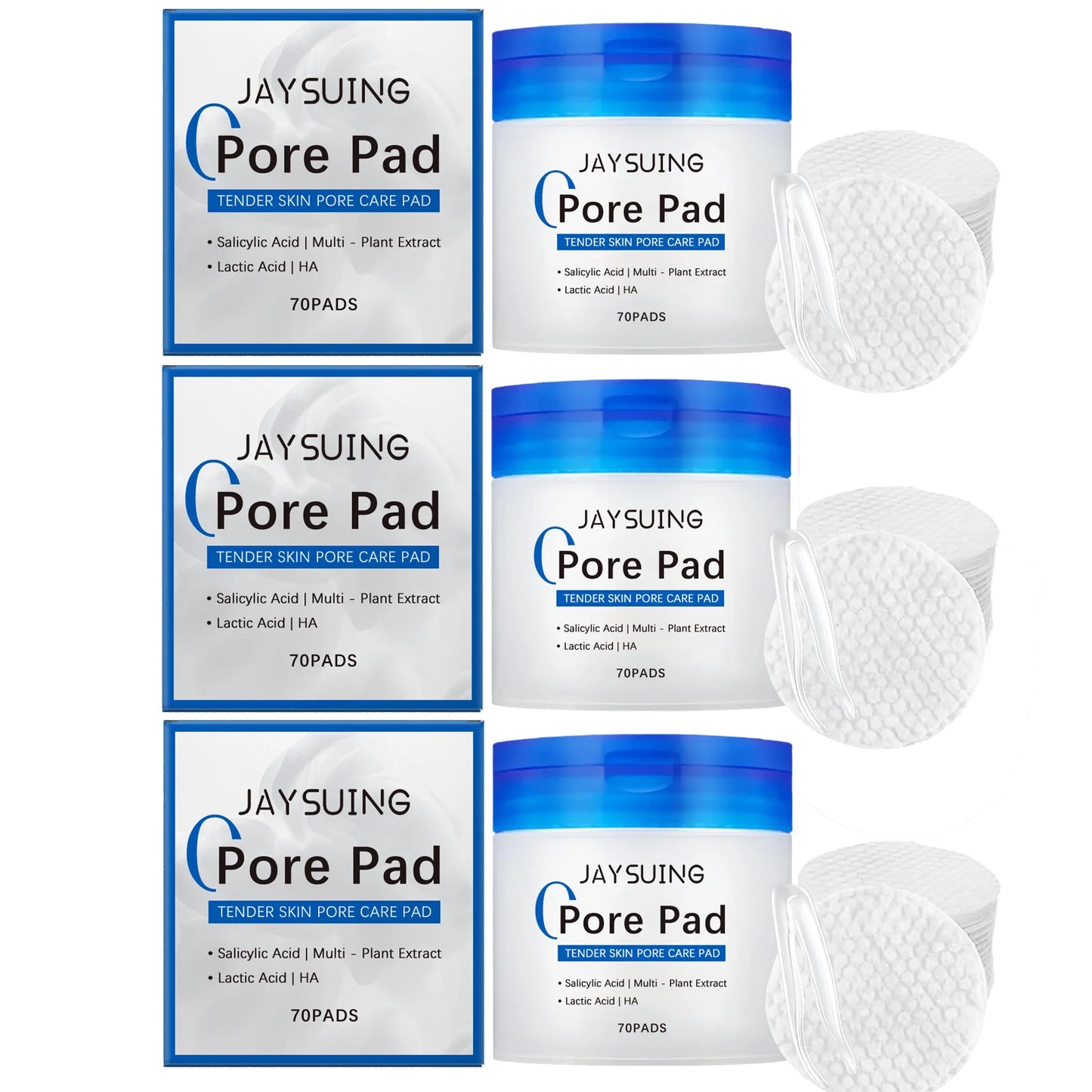 Salicylic Acid Pore Cleansing Pads Gentle Facial Cleansing Minimizes Pores Tightens Skin Moisturizing & Refreshing Pads