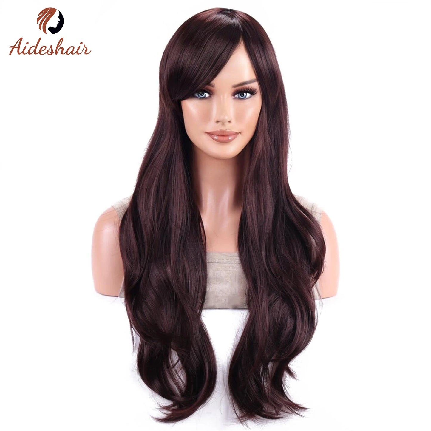 Aideshair synthetic wig Fashion Wigs 28" 70cm Long Wavy Curly Hair Heat Resistant Wig Cosplay Wig For Women With Free Wig Cap