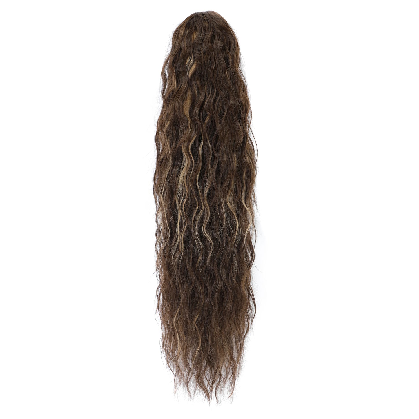 Magicae Long Synthetic Water wave Ponytail Heat resistant Hairpiece Drawstring Hair Clip Ombre Brown Blonde Hair Extensions Pony