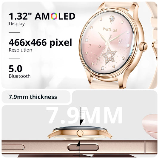 New COLMI L28 Air Ultra-thin Smartwatch 1.32 inch AMOLED Display, Women's Health Management, Exquisite Smart Watch For iOS Phone