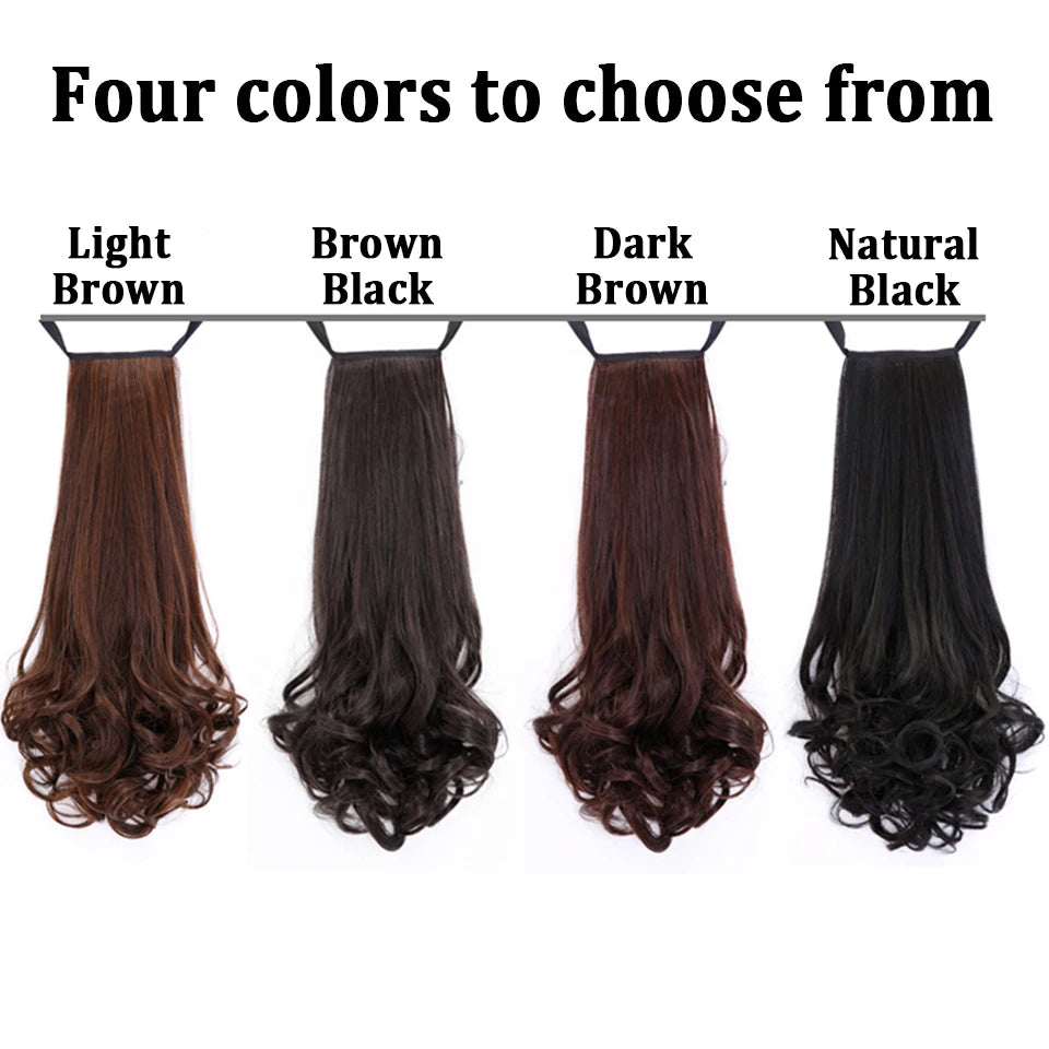 14 Inch Wavy Long Curly Hair Strap-type Pear Flower Curly Wig Ponytail Female Synthetic Fluffy Natural Shopping Commuting Wear