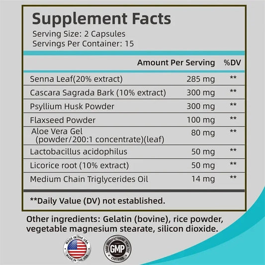Colon Detox - Supports Digestive Health, Promotes Colon Cleansing and Detoxification, Relieves Constipation, and Provides Energy