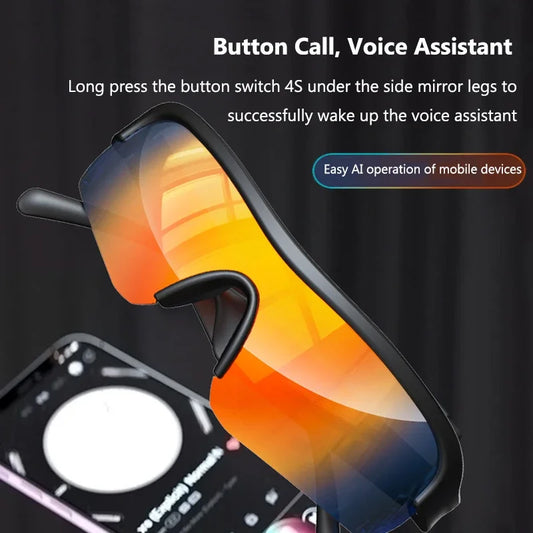 Smart Bluetooth Sport Audio Glasses Fashion Sunglasses Wireless Earphone Anti Blue Light UV Protection Sunglasses for Men Women